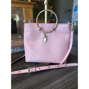 Foley & Corinna Metal Round Handel Charm Rusty Pink Convertible Crossbody Purse